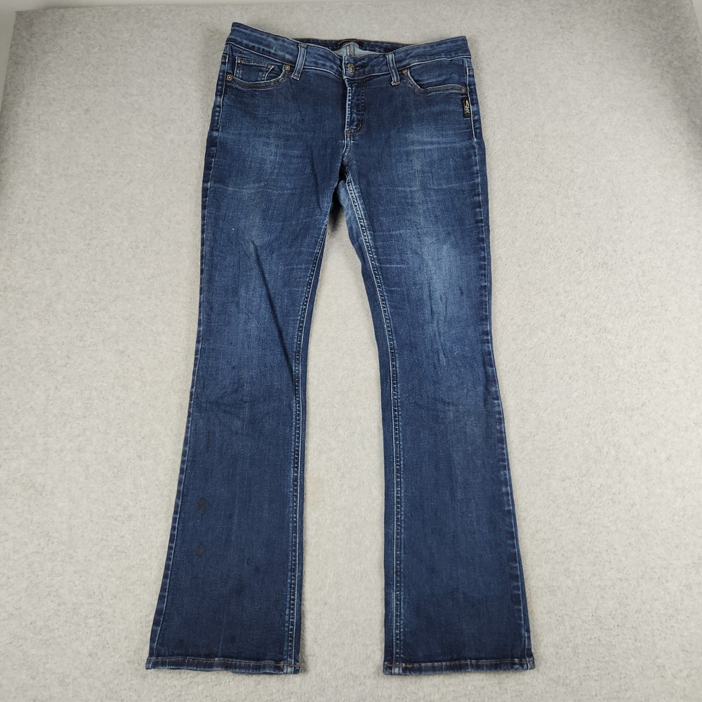 Silver Jeans Co Elyse Slim Boot Womens 31x31 Blue Denim Stretch Mid Rise Western